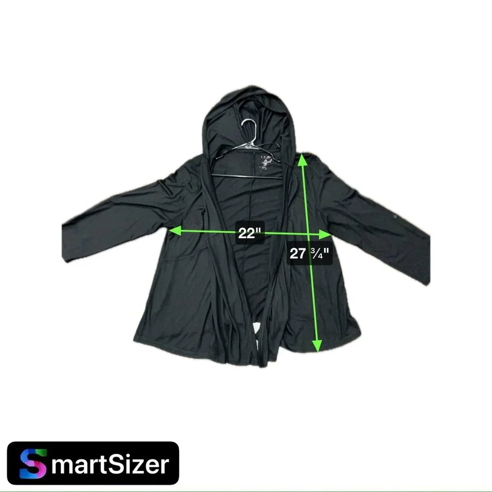 Sonoma Womens Black Hooded Cardigan Size 2X - Picture 7 of 9